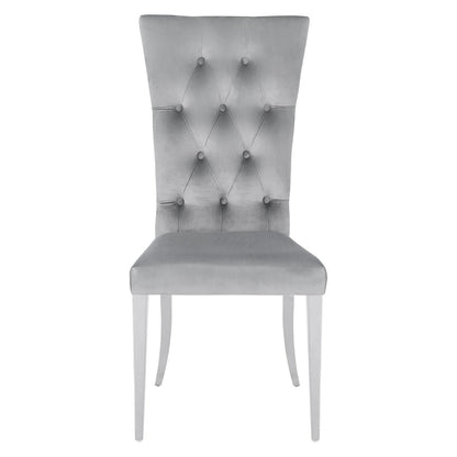 Kerwin Tufted Upholstered Side Chair (Set of 2) Grey and Chrome 111103