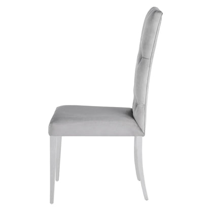 Kerwin Tufted Upholstered Side Chair (Set of 2) Grey and Chrome 111103