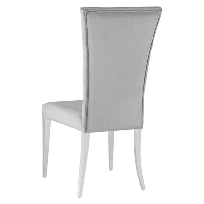 Kerwin Tufted Upholstered Side Chair (Set of 2) Grey and Chrome 111103