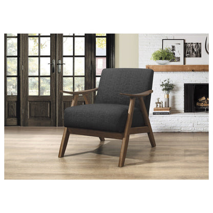 ACCENT CHAIR, DARK GRAY FABRIC (3A) 1138DG-1