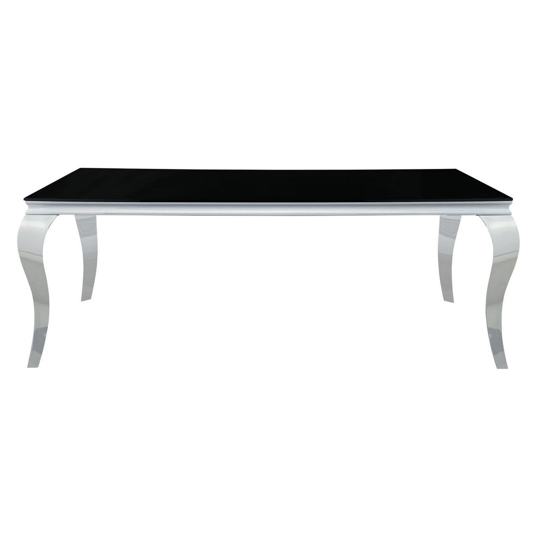 Carone Rectangular Glass Top Dining Table Black and Chrome 115071