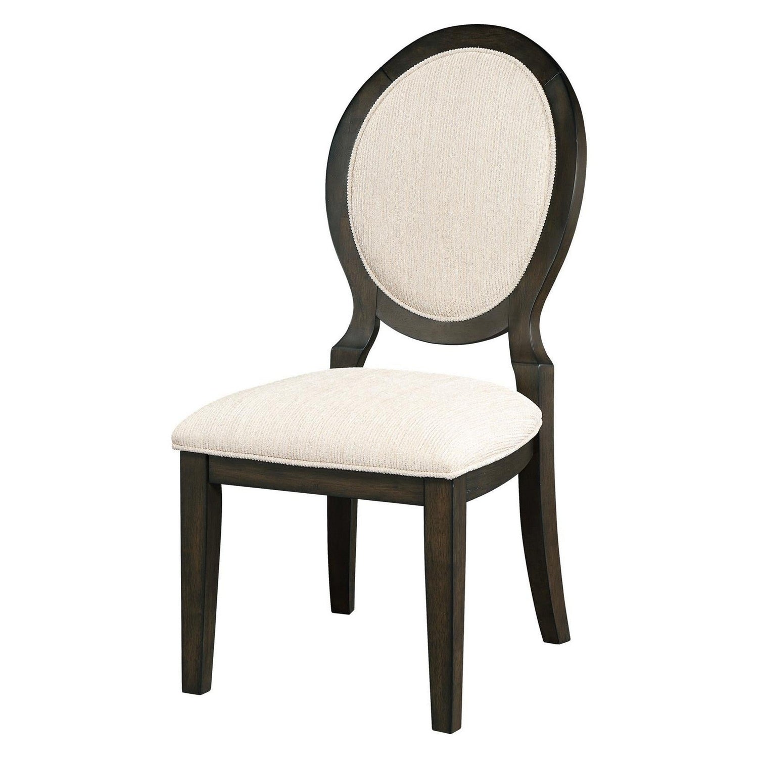 Twyla Upholstered Dining Chairs with Oval Back (Set of 2) Cream and Dark Cocoa 115102