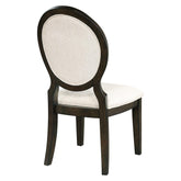 Twyla Upholstered Dining Chairs with Oval Back (Set of 2) Cream and Dark Cocoa 115102