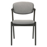 Stevie Upholstered Side Chairs (Set of 2) with Demi Arm Brown Grey and Black 115112