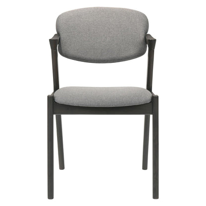 Stevie Upholstered Side Chairs (Set of 2) with Demi Arm Brown Grey and Black 115112