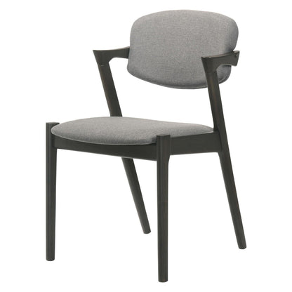 Stevie Upholstered Side Chairs (Set of 2) with Demi Arm Brown Grey and Black 115112