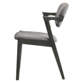 Stevie Upholstered Side Chairs (Set of 2) with Demi Arm Brown Grey and Black 115112