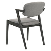 Stevie Upholstered Side Chairs (Set of 2) with Demi Arm Brown Grey and Black 115112