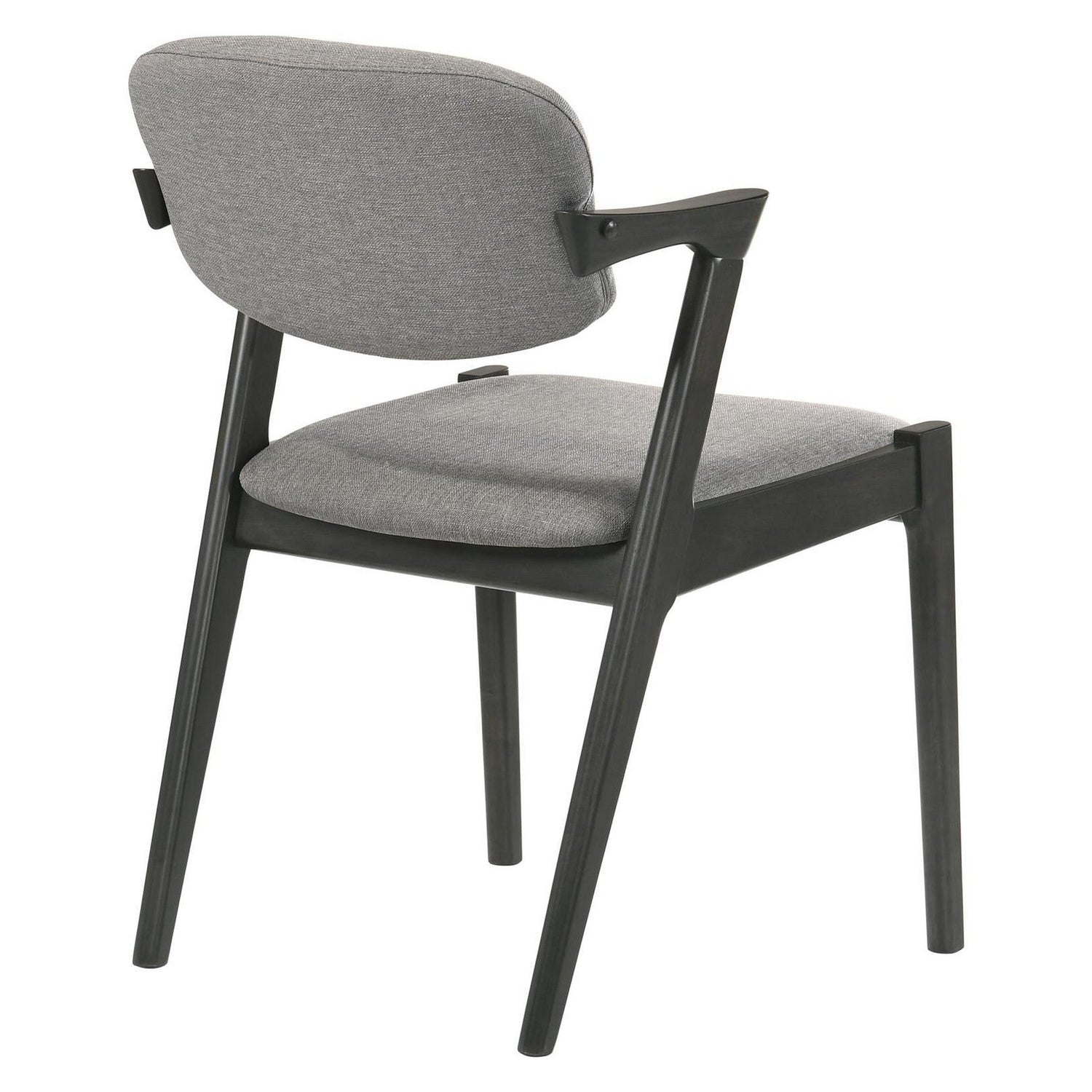 Stevie Upholstered Side Chairs (Set of 2) with Demi Arm Brown Grey and Black 115112