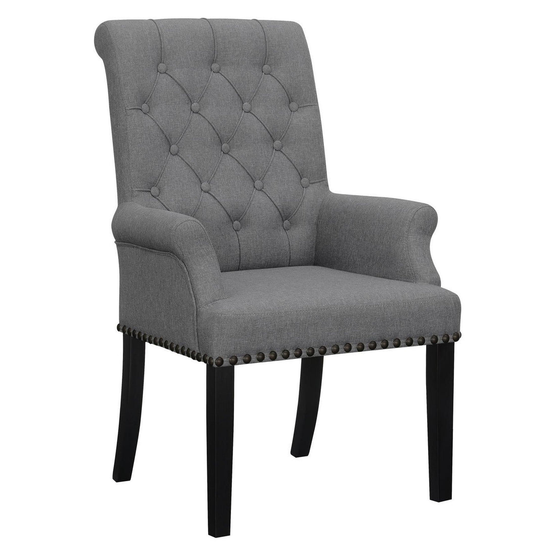 Alana Upholstered Tufted Arm Chair with Nailhead Trim 115163