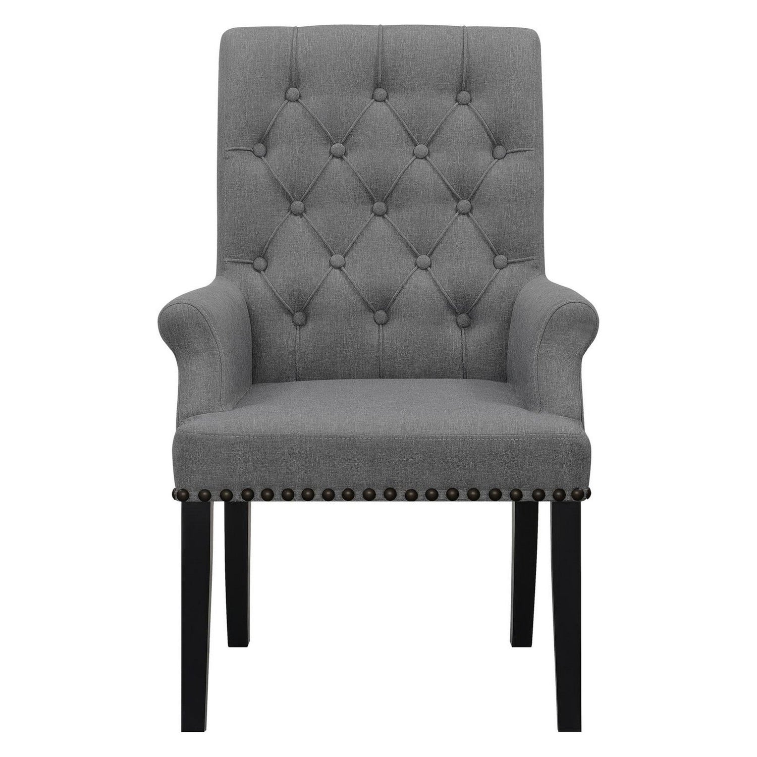 Alana Upholstered Tufted Arm Chair with Nailhead Trim 115163