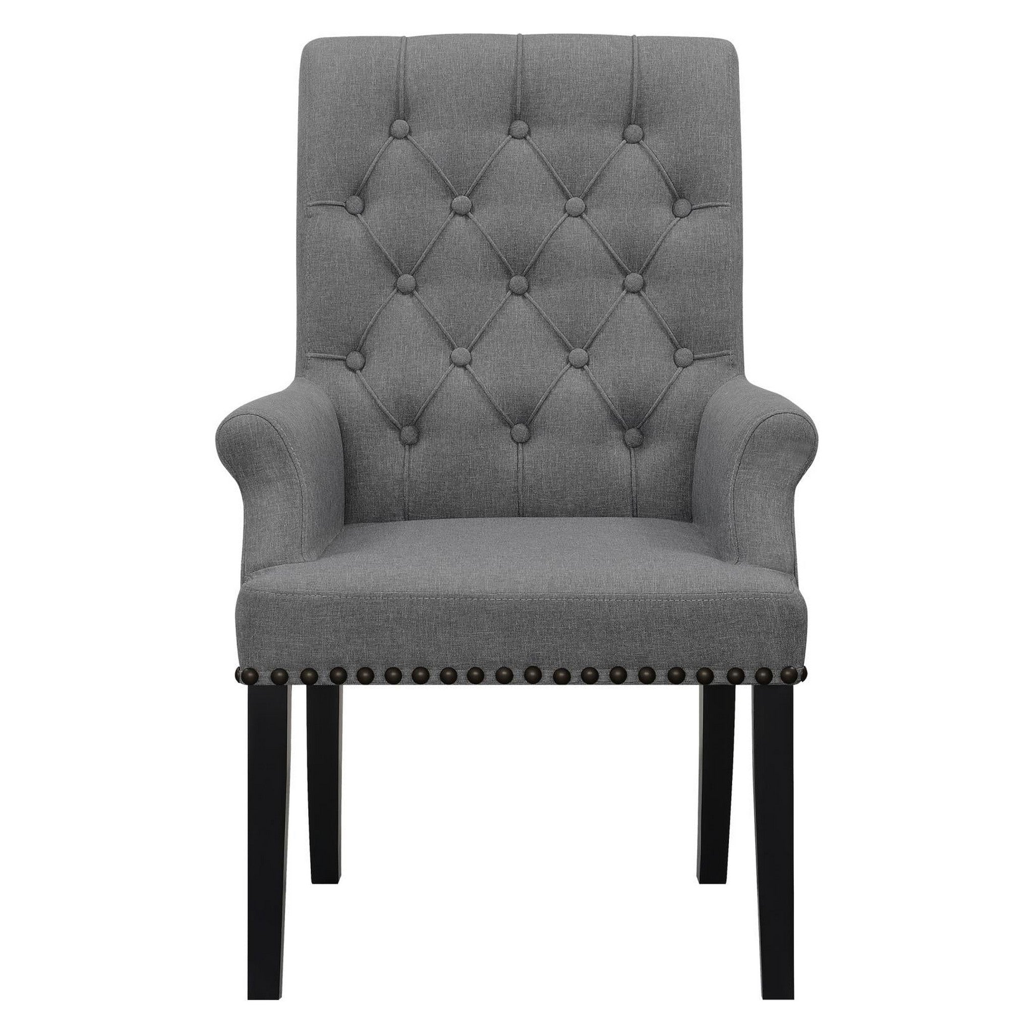 Alana Upholstered Tufted Arm Chair with Nailhead Trim 115163