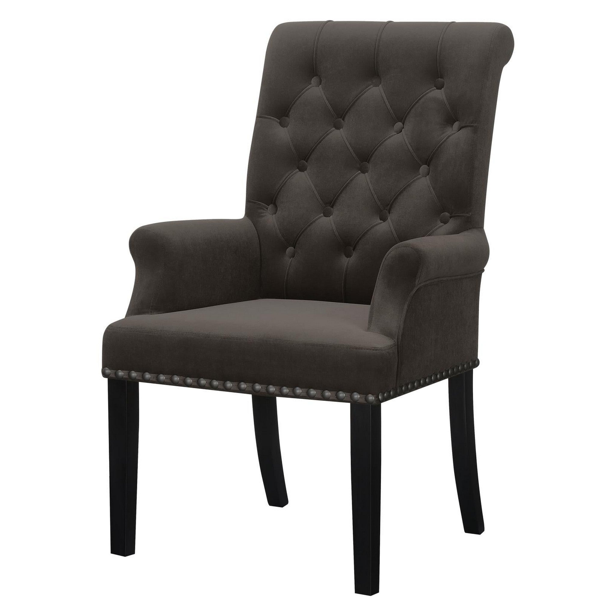 Alana Upholstered Tufted Arm Chair with Nailhead Trim 115173