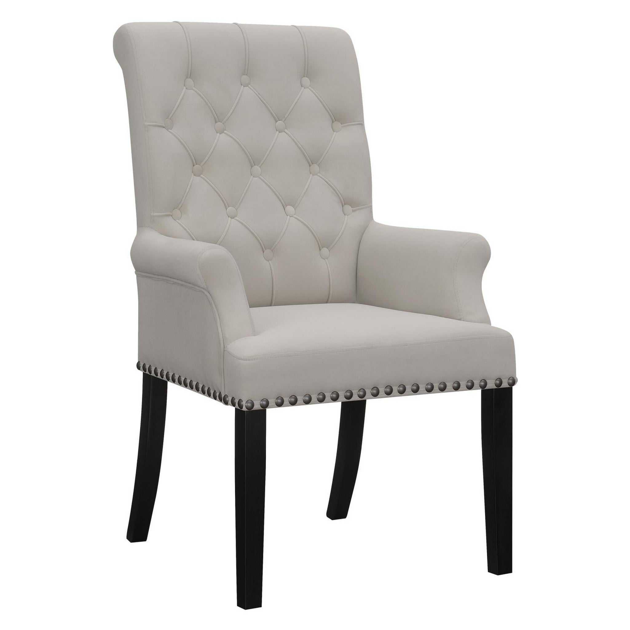 Alana Upholstered Tufted Arm Chair with Nailhead Trim 115183