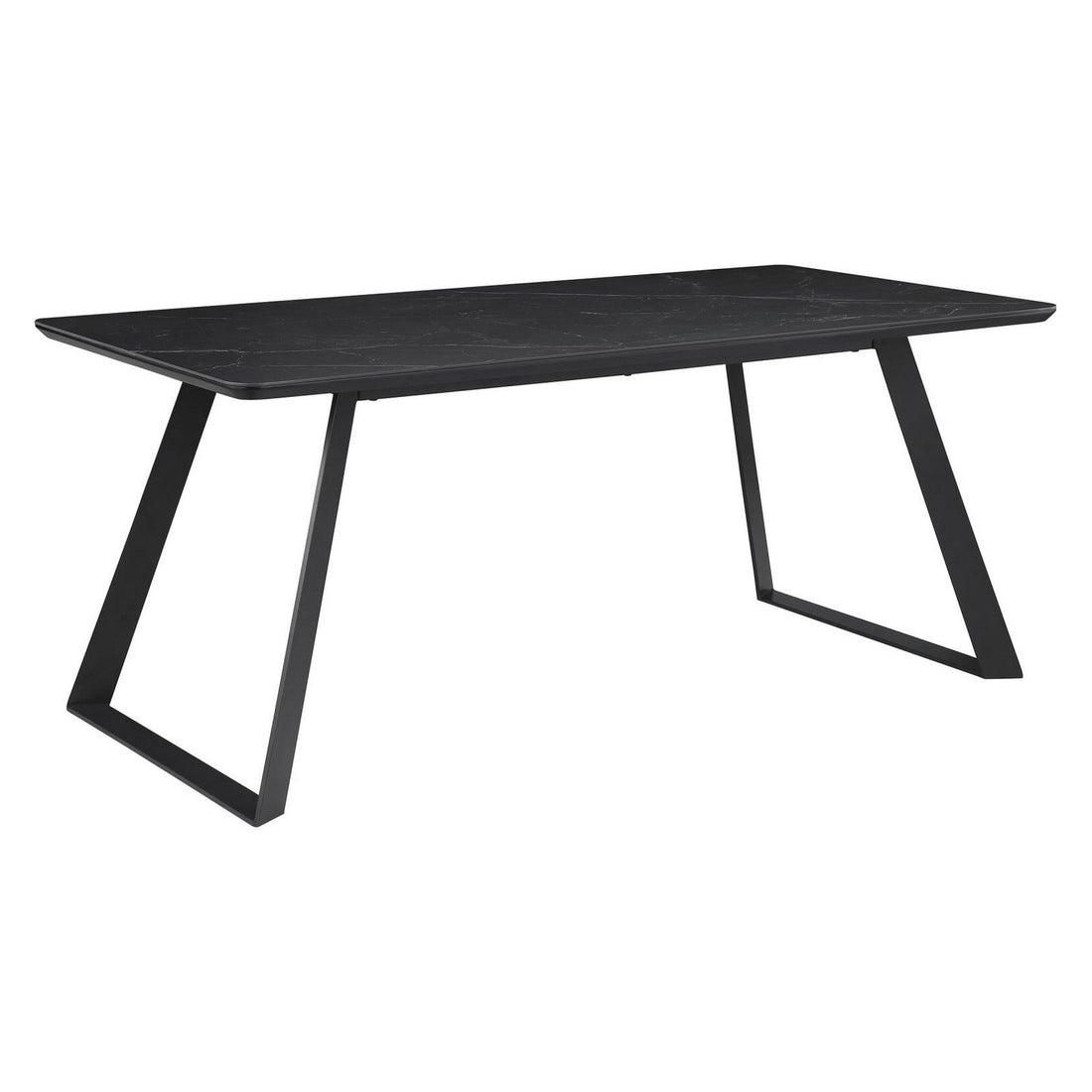 Smith Rectangle Ceramic Top Dining Table Black and Gunmetal 115231