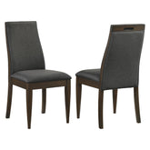 Wes Upholstered Side Chair (Set of 2) Grey and Dark Walnut 115272