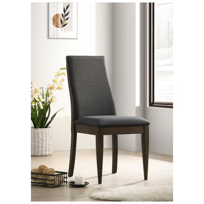 Wes Upholstered Side Chair (Set of 2) Grey and Dark Walnut 115272