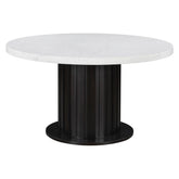 Sherry Round Dining Table Rustic Espresso and White 115490