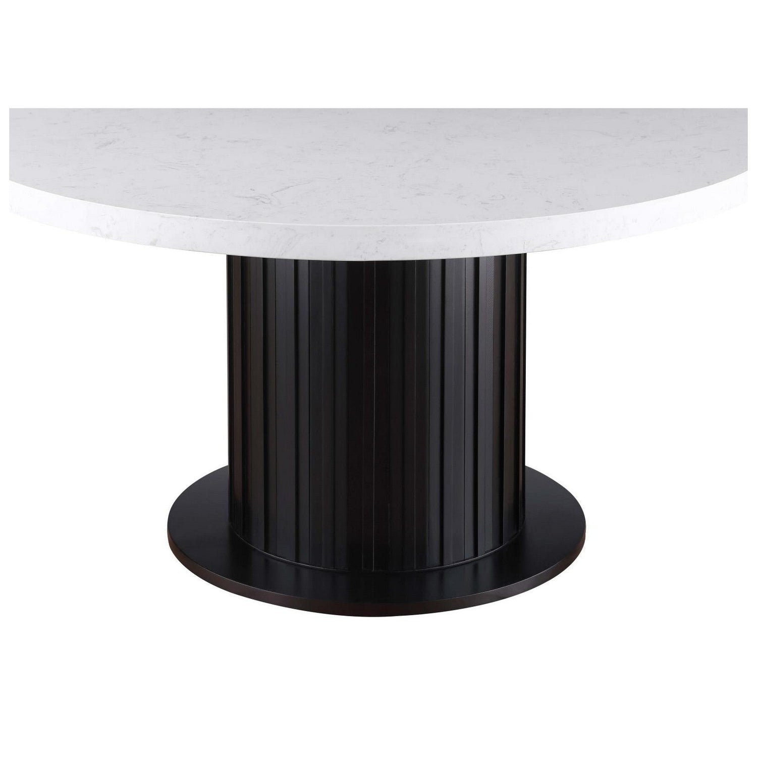 Sherry Round Dining Table Rustic Espresso and White 115490