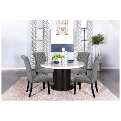 Sherry Round Dining Table Rustic Espresso and White 115490