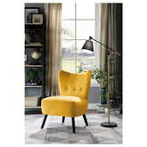 ACCENT CHAIR, YELLOW VELVET 1166YW-1