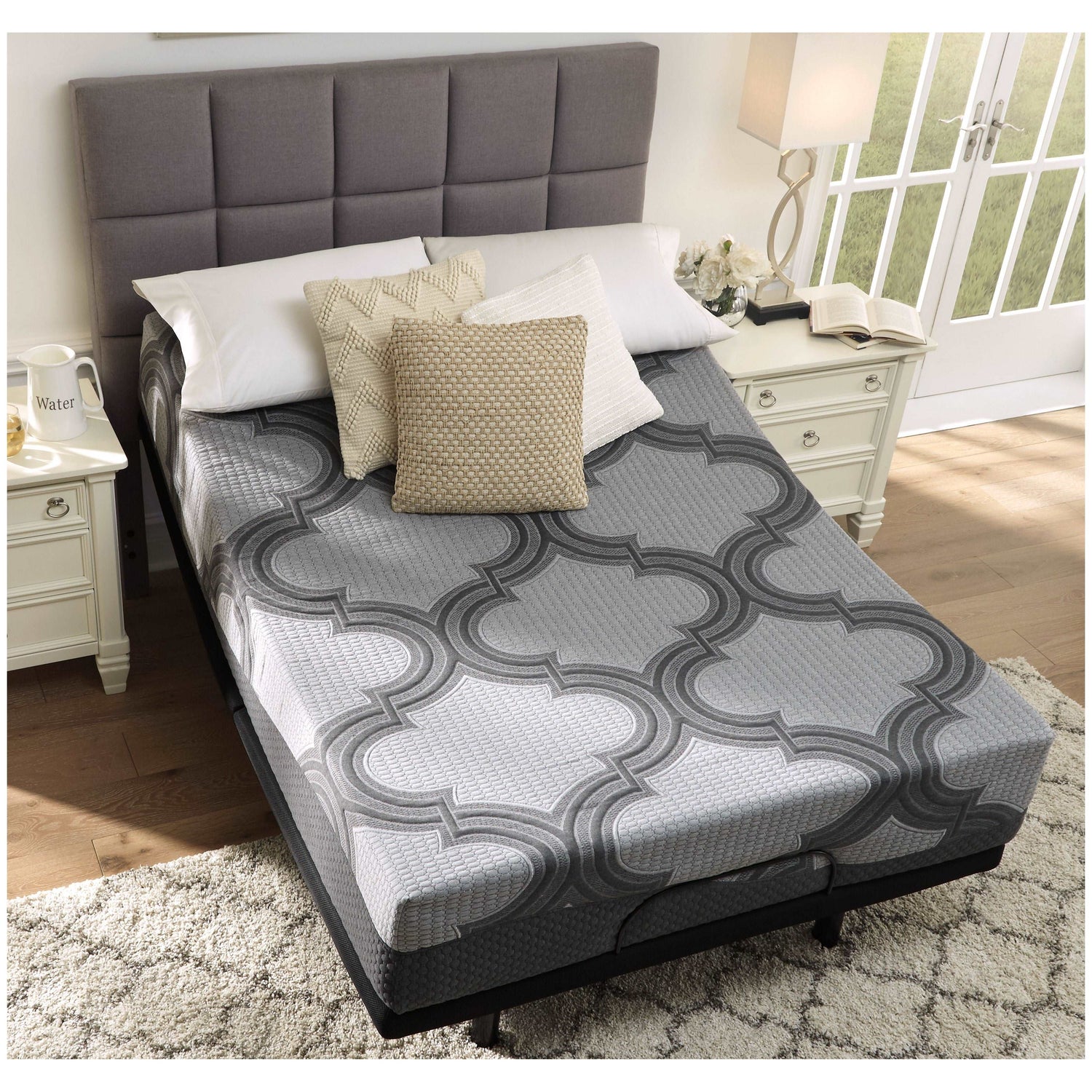 12 Inch Ashley Hybrid Adjustable Base and Mattress - Ash-M628M6 - Underkut