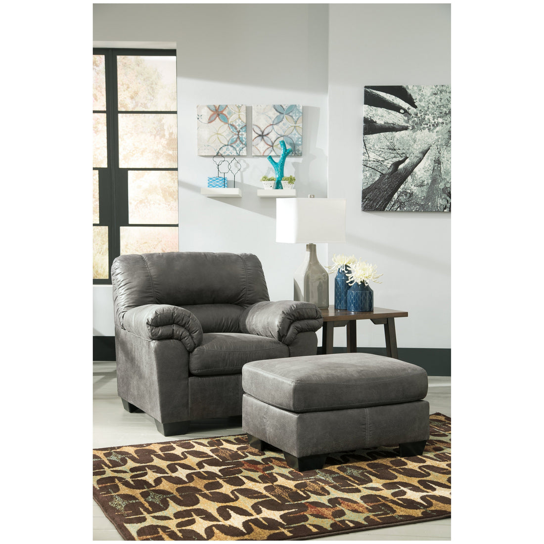 Bladen Chair and Ottoman Ash-12021U3