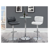 Abiline Glass Top Round Bar Table Chrome 120341