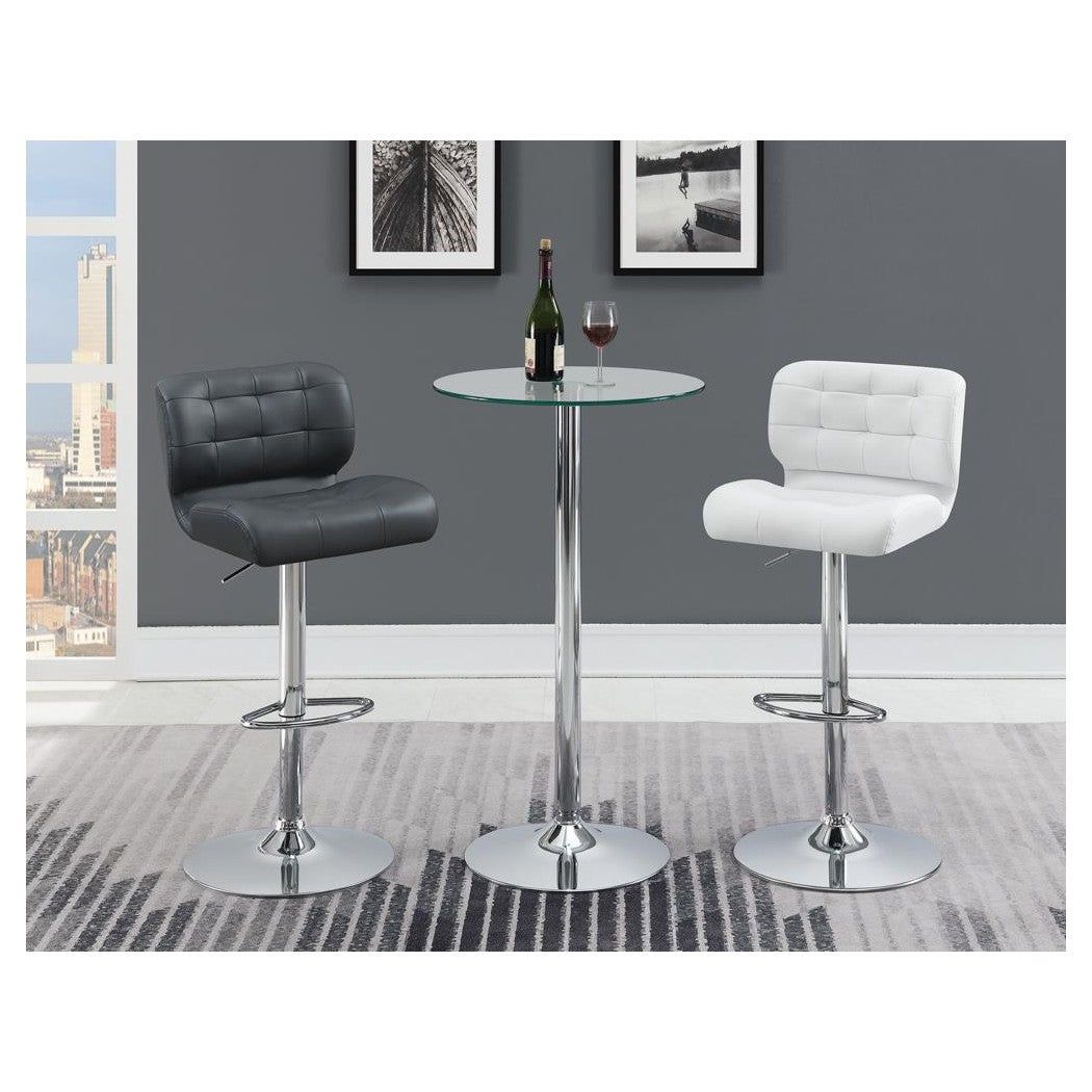 Abiline Glass Top Round Bar Table Chrome 120341