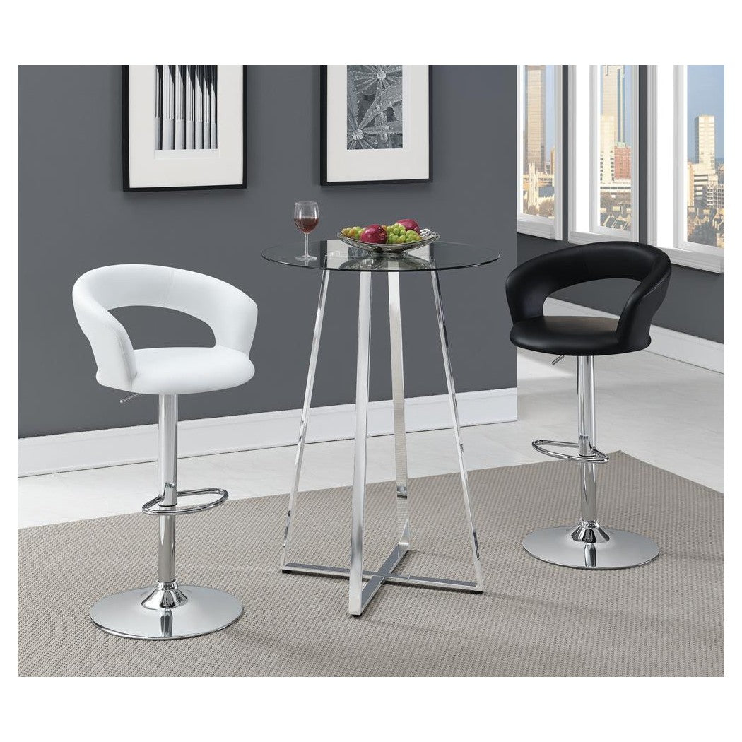 Barraza 29&quot; Adjustable Height Bar Stool Black and Chrome 120346