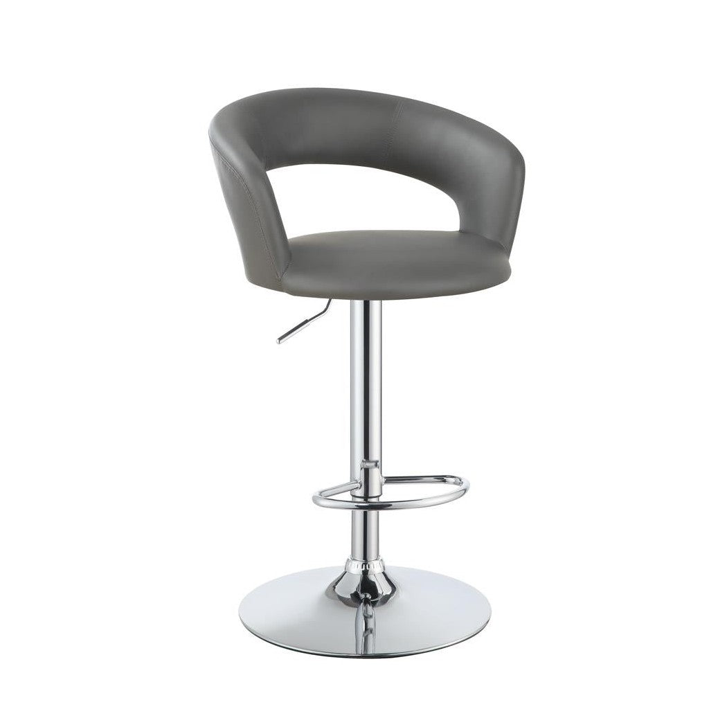 Barraza 29&quot; Adjustable Height Bar Stool Grey and Chrome 120397