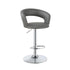 Barraza 29" Adjustable Height Bar Stool Grey and Chrome 120397