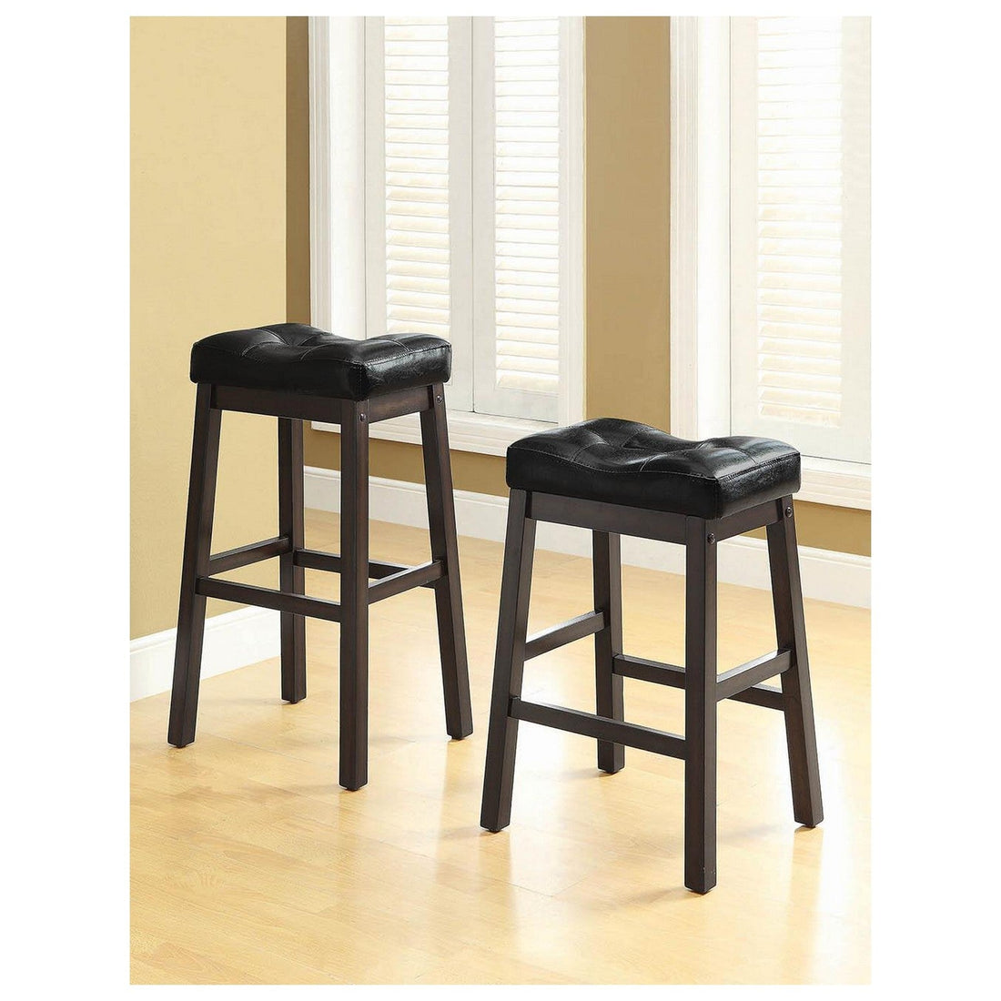 Donald Upholstered Bar Stools Black and Cappuccino (Set of 2) 120520