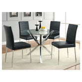 Vance Glass Top Dining Table with X-cross Base Chrome 120760