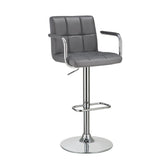 Palomar Adjustable Height Bar Stool Grey and Chrome 121096