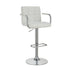 Palomar Adjustable Height Bar Stool White and Chrome 121097