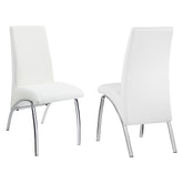 Bishop Upholstered Side Chairs White and Chrome (Set of 2) 121572