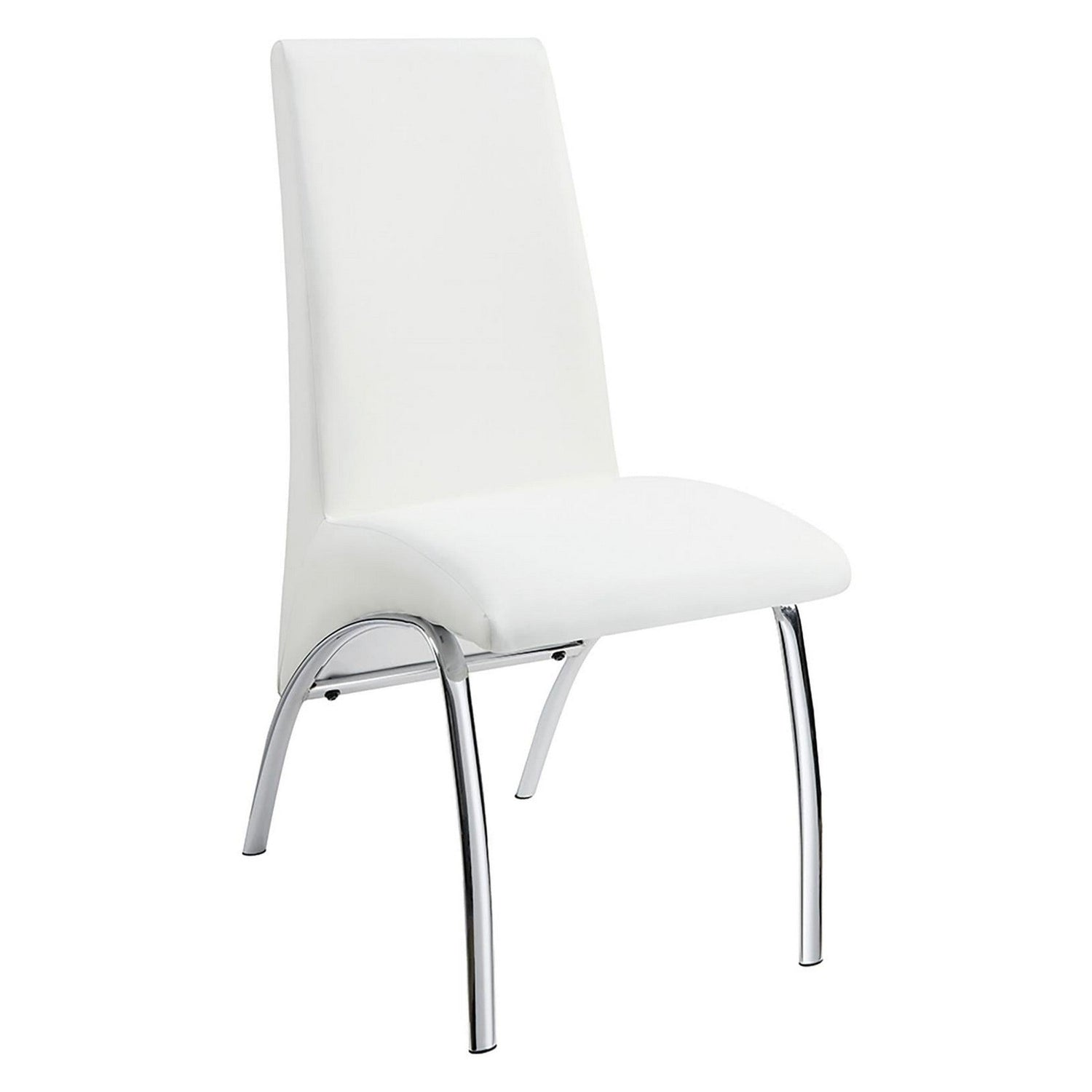 Bishop Upholstered Side Chairs White and Chrome (Set of 2) 121572