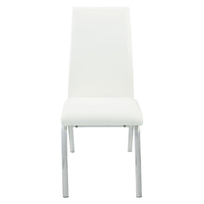 Bishop Upholstered Side Chairs White and Chrome (Set of 2) 121572