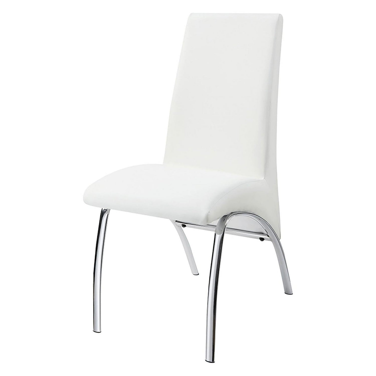 Bishop Upholstered Side Chairs White and Chrome (Set of 2) 121572