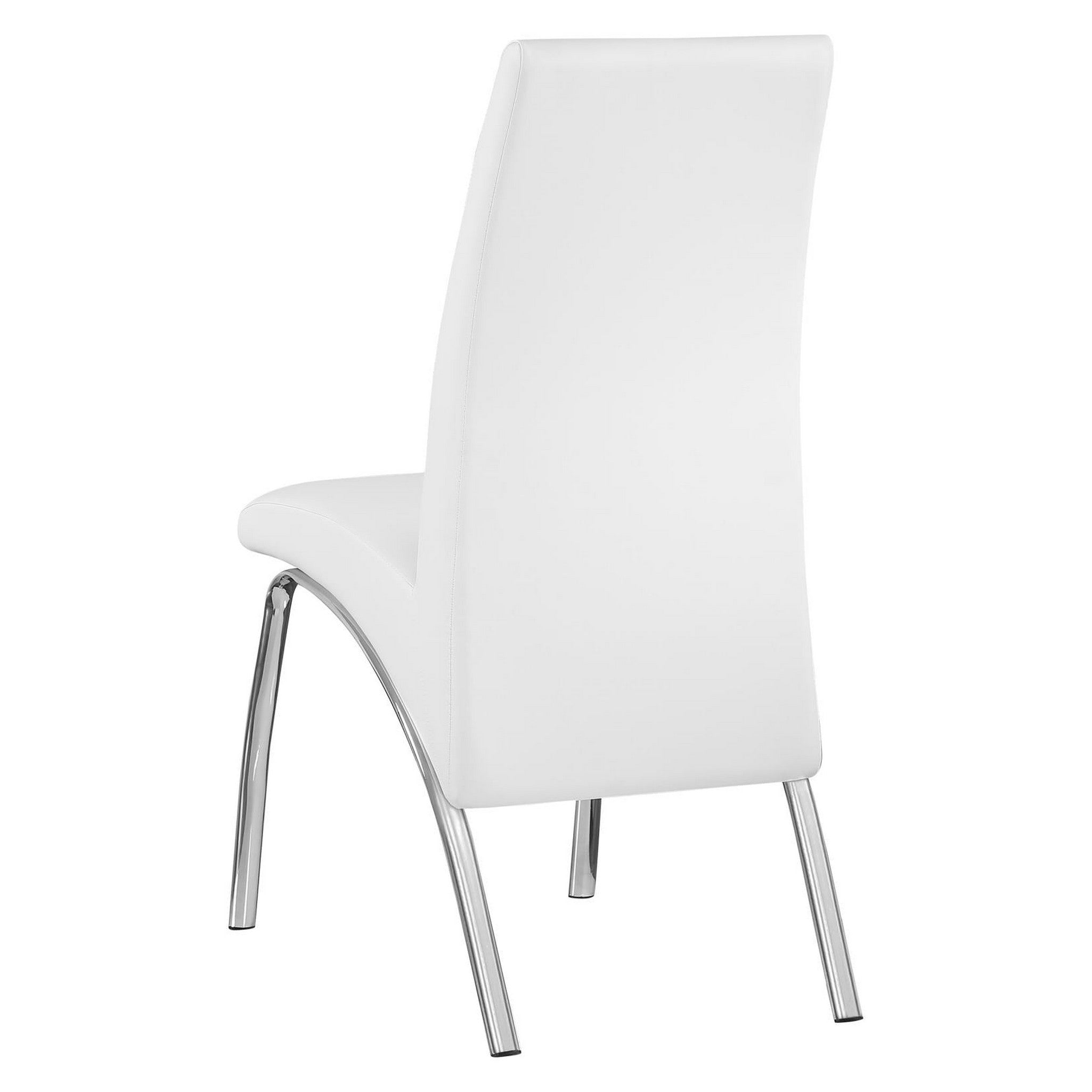 Bishop Upholstered Side Chairs White and Chrome (Set of 2) 121572