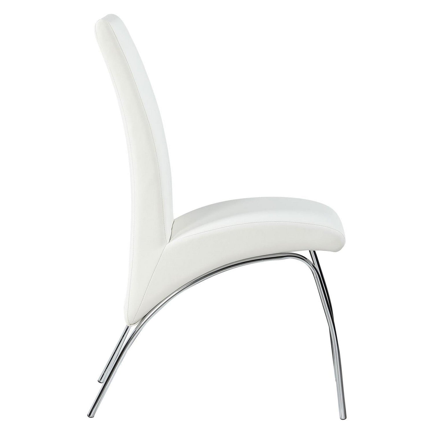 Bishop Upholstered Side Chairs White and Chrome (Set of 2) 121572