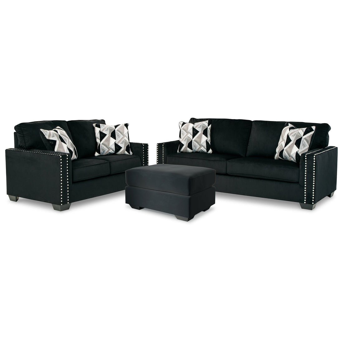 Gleston Sofa and Loveseat with Ottoman Ash-12206U3