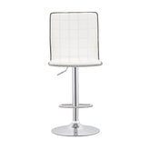 Ashbury Upholstered Adjustable Bar Stools White and Chrome (Set of 2) 122089