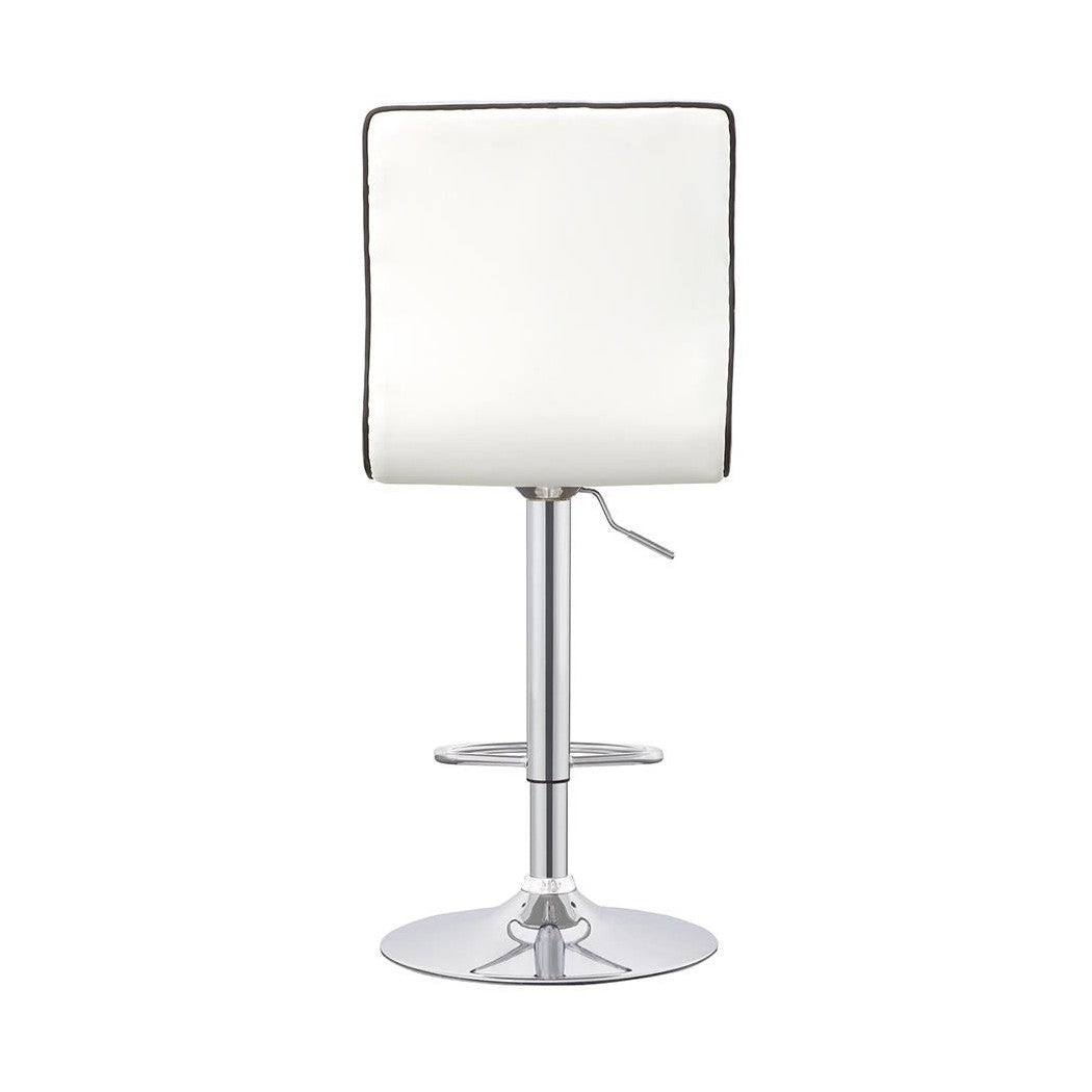 Ashbury Upholstered Adjustable Bar Stools White and Chrome (Set of 2) 122089