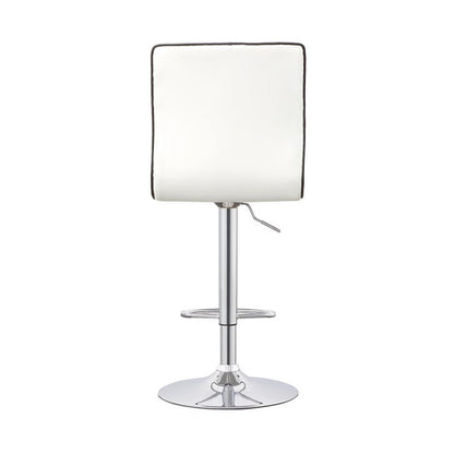 Ashbury Upholstered Adjustable Bar Stools White and Chrome (Set of 2) 122089