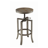 Bartlett Adjustable Height Swivel Bar Stools Brushed Nutmeg and Slate Grey (Set of 2) 122101