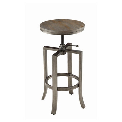 Bartlett Adjustable Height Swivel Bar Stools Brushed Nutmeg and Slate Grey (Set of 2) 122101