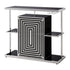 Zinnia 2-tier Bar Unit Glossy Black and White 130076