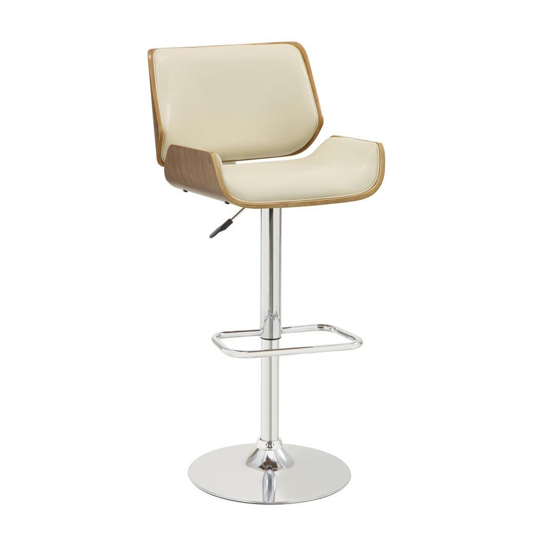 Folsom Upholstered Adjustable Bar Stool Ecru and Chrome 130503